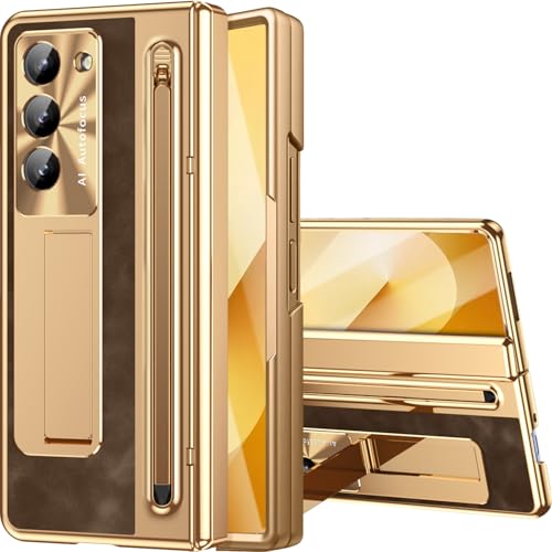 NINKI Schutzhülle für Samsung Galaxy Z Fold 6, mit S-Pen und S-Stifthalter, Ständer und Front-Displayschutzfolie, Scharnier, galvanisiertes Leder, Handyhülle für Z Fold 6, mit Ständer und Eingabestift NINKI Schutzhülle für Samsung Galaxy Z Fold 6, mit S-Pen und S-Stifthalter, Ständer und Front-Displayschutzfolie, Scharnier, galvanisiertes Leder, Handyhülle für Z Fold 6, mit Ständer und Eingabestift von NINKI