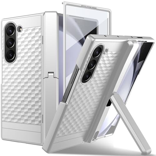 Ninki Schutzhülle für Samsung Galaxy Z Fold 6, mit Scharnierschutz und Ständer, 3D-Würfel-Ständer für Fold 6 5G Handy, Silber Ninki Schutzhülle für Samsung Galaxy Z Fold 6, mit Scharnierschutz und Ständer, 3D-Würfel-Ständer für Fold 6 5G Handy, Silber von NINKI
