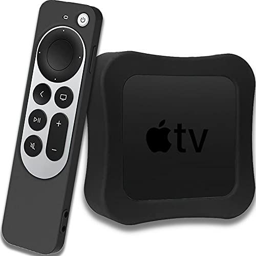 NINKI TV-Hülle, kompatibel mit Apple TV 4K 3. Generation 2022 und Siri-Fernbedienung, kratzfrei, Silikon, stoßdämpfend, für Apple TV Siri Fernbedienung, Schwarz von NINKI