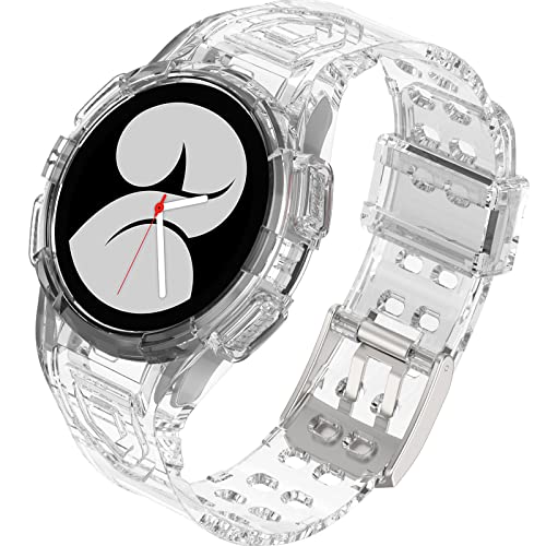 NINKI Transparentes Uhrenarmband, kompatibel mit Galaxy Watch 4 Classic, 46 mm Band mit Hülle, verstellbares Ersatzband, einteilige Schutzhülle mit Band für Samsung Galaxy Watch 4 Classic, 46 mm Band, von NINKI