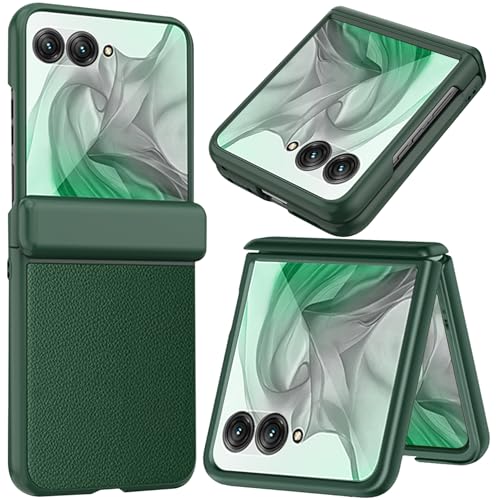 NINKI für Motorola razr 50 Ultra Hülle Schutzhülle mit Ständer und Displayschutz,Full Coverage Scharnierschutz Kickstand hülle für Motorola razr 50 Ultra Case für Moto razr 50 Ultra Handyhülle Grün von NINKI