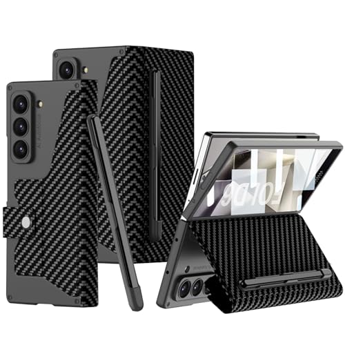 NINKI für Samsung Galaxy Z Fold 6 Wallet Case mit Kartenhalter, Kickstand, Kabelloses Laden Kompatibel, Carbon Schwarz NINKI für Samsung Galaxy Z Fold 6 Wallet Case mit Kartenhalter, Kickstand, Kabelloses Laden Kompatibel, Carbon Schwarz von NINKI