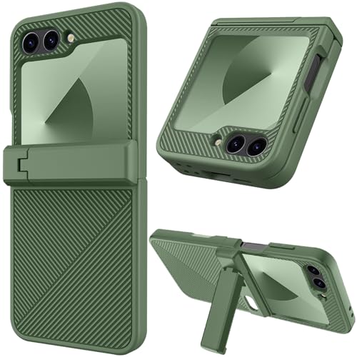 NINKI für Samsung Galaxy Z Flip 6 Hülle mit Scharnierschutz, für Samsung Z Flip 6 Case mit Displayschutz, Kickstand Handyhülle für Samsung Z Flip 6 Schutzhülle Galaxy Flip 6 Handy Hülle Grün NINKI für Samsung Galaxy Z Flip 6 Hülle mit Scharnierschutz, für Samsung Z Flip 6 Case mit Displayschutz, Kickstand Handyhülle für Samsung Z Flip 6 Schutzhülle Galaxy Flip 6 Handy Hülle Grün von NINKI