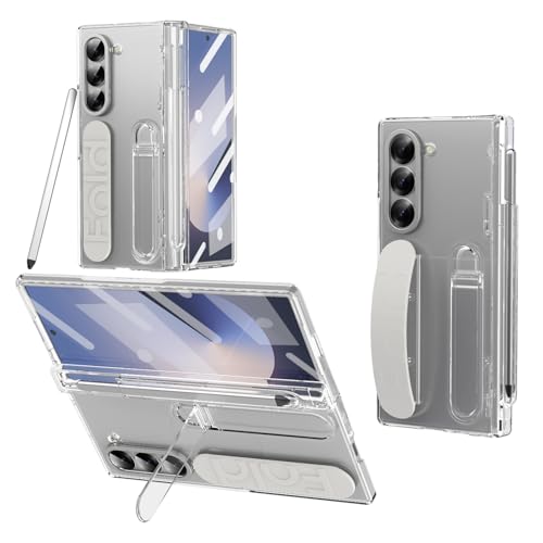 NINKI für Samsung Galaxy Z Fold 5 Handyhülle mit Armband Ständer Z Fold 5 Case mit Stift Fold 5 handschlaufe Hülle mit Displayschutz für Samsung Galaxy Z Fold 5 Schutzhülle mit Stift Halter Klar NINKI für Samsung Galaxy Z Fold 5 Handyhülle mit Armband Ständer Z Fold 5 Case mit Stift Fold 5 handschlaufe Hülle mit Displayschutz für Samsung Galaxy Z Fold 5 Schutzhülle mit Stift Halter Klar von NINKI