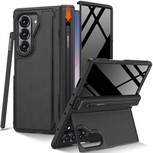 NINKI für Samsung Galaxy Z Fold 6 hülle mit Ständer, [Anti-Kratzer Frontbildschirm][S Pen Slot], Scharnier Schutz für Samsung Galaxy Z Fold 6 Case mit Privacy Screen Protector Schwarz von NINKI