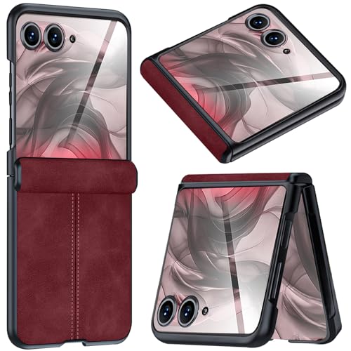 NINKI handyhülle für Moto Razr 60 Ultra hülle 2025 mit Scharnierschutz, Moto Razr Plus 2025 handyhülle mit Displayschutz, Elegante Flip Handy Hülle für Motorola Razr 60 Ultra Case 5G Rot NINKI handyhülle für Moto Razr 60 Ultra hülle 2025 mit Scharnierschutz, Moto Razr Plus 2025 handyhülle mit Displayschutz, Elegante Flip Handy Hülle für Motorola Razr 60 Ultra Case 5G Rot von NINKI