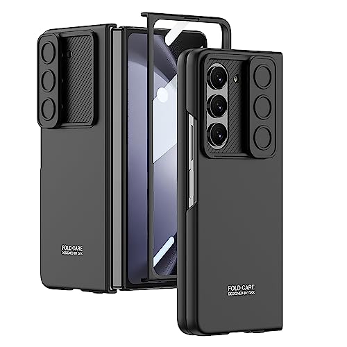 NINKI kompatible Handyhülle für Samsung Galaxy Z Fold 5 Case mit verschiebbar Kameraschutz, stoßdämpfender Schutzhülle Stoßfänger leicht Cover, Galaxy Z Fold 5 Displayschutz Hülle Schwarz von NINKI