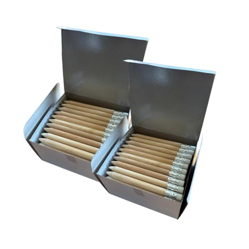 NIPORO 200 Mini Bleistifte kurz halbe Bleistifte mit Radiergummi Golf Bleistift Mitgebsel (200) von NIPORO