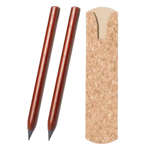 NIPORO Ewiger Bleistift 2 Stück im Korkhülle nachhaltiger Holzbleistift Umweltfreundlich ohne Anspitzen überlebt 200 Bleistifte ein unendlicher Bleistift (2) von NIPORO