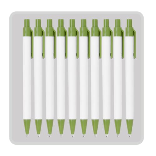 NIPORO Nachhaltige Kugelschreiber aus Recyceltem Karton und Weizenstroh - Blaue Tinte, Umweltfreundlich (Grün) von NIPORO