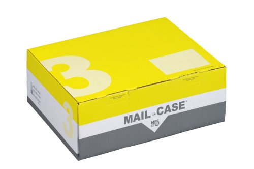 NIPS 141673192 MAIL-CASE® 3 (Post-)Versandkarton mit Sicherheits-Gegenverriegelung, 445 x 355 x 155 mm, 10 Stck. gebündelt, gelb/anthrazit von NIPS