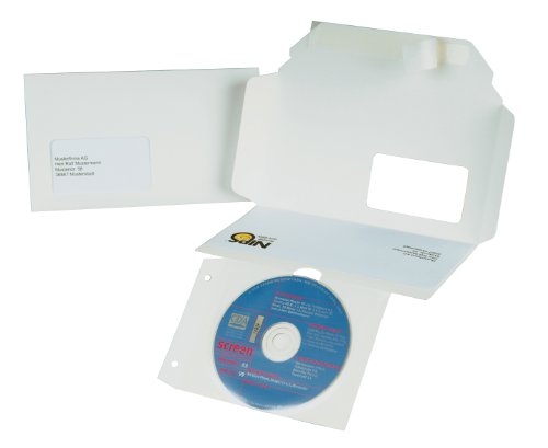 NIPS 146151001 CD/DVD-CARD Versandkuvert mit Fenster, 216 x 125 x 5 mm, 3er Packung, weiß von NIPS