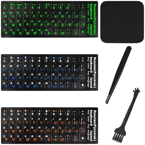 NISENTIA 3 Stück Russische Tastaturaufkleber, Russian Keyboard Stickers Russische Tastatur Schutz Bunte Russische Alphabet-Tastaturaufkleber für PC-Laptops Blau Grün Orange NISENTIA 3 Stück Russische Tastaturaufkleber, Russian Keyboard Stickers Russische Tastatur Schutz Bunte Russische Alphabet-Tastaturaufkleber für PC-Laptops Blau Grün Orange von NISENTIA