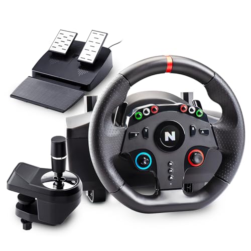 NITHO Drive Pro ONE Gaming Rennlenkrad mit Pedalen und Schalthebel, 270 Grad Spiele Lenkrad für PS4, PC, Xbox One, Xbox Series X|S und Switch, Zero Dead Zone Gaming Racing Wheel von NITHO