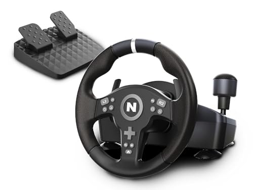 NITHO Drive Pro V200 Lenkrad mit Pedalen und Schalthebel, Gaming-Rennlenkrad für PC, PS4, Xbox One, Xbox Series X/S und Windows, 270° Rennlenkrad mit Vibration, Kompatibel mit Fahrsimulatoren von NITHO