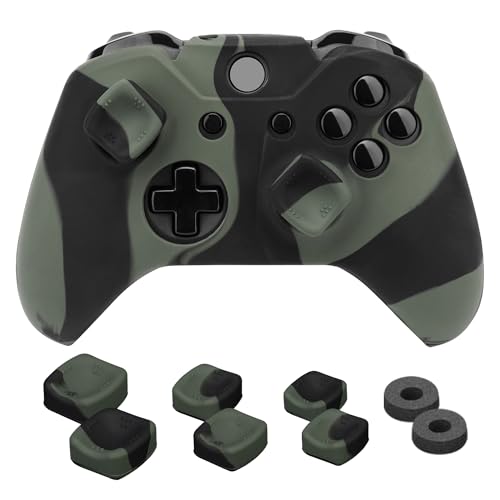 NITHO Gaming Kit Kompatibel mit Xbox One Controllern, 1 Anti-Schweiß Silikon Skin Grip Handle, Set von 2 Analog Mini-Stick Enhancers, 3 Größen von 2 Ergonomische Daumen Griffe (Camo) von NITHO