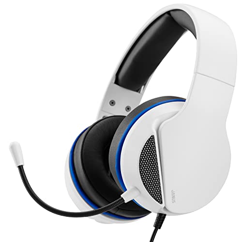 NITHO Janus Gaming Headset für PC/PS4/PS5/Xbox One/Xbox Series XS/Nintendo Switch/Mobile/Tablet, mit Bügelmikrofon, 40-mm-Treiber, 3.5-mm-Audioanschluss, Over-Ear Kopfhörer mit Kabel - Weiß von NITHO