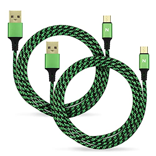 NITHO Satz von 2 Ladekabeln Kompatibel mit Xbox ONE/Playstation 4 Controllern, 4 Meter Extra Langes USB-A zu Micro-B Ladekabel Stromkabel (2 Kabel, Grün) von NITHO