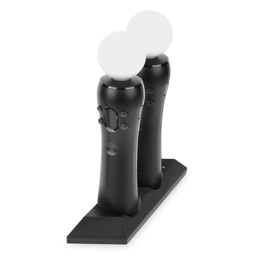 NiTHO Controller Ladestation für PS4 Move Motion VR Controllers, Dual Charger Dock Ladestation für 2 PS VR Move Controllers, Ladegerät für PS4 VR mit Ladestatusanzeigen von NITHO