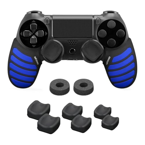 NiTHO Gaming Kit Kompatibel mit PS4 Controller, Satz von 2 Anti-Schweiß Silikon Griff Hörner Skin Grip, Satz von 2 Analog Mini-Stick Enhancers, 3 Größen von 2 Konkaven Daumen Griffe von NITHO