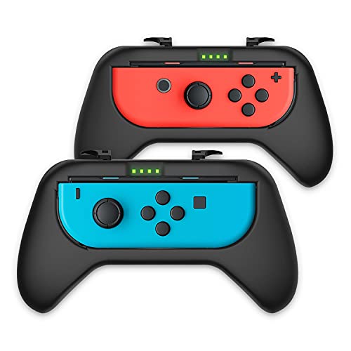 NiTHO Griffe Halterung Kompatibel mit Nintendo Switch/Switch OLED Joy-Con Controller, Gamepad Controller Grip für JoyCon Halter Zubehör mit Front-LED-Kanal-Anzeigen - Satz von 2 von NITHO