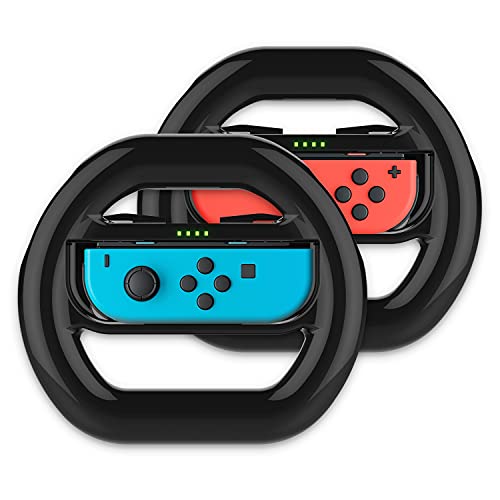 NiTHO Lenkrad für Nintendo Switch Joy-Con Controller, Switch Lenkrad, Switch Steering Wheel, Joy-Con Rennlenkrad Kompatibel mit Mario Kart 8 Deluxe, Controller Aufsatz Zubehör - Set von 2 von NITHO