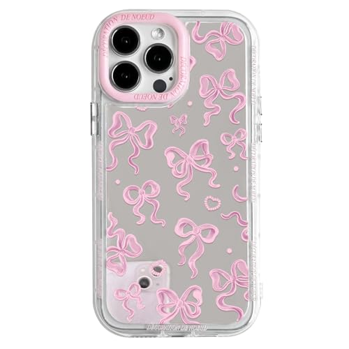 NITITOP Kompatibel mit iPhone 14 Pro Max Hülle Cute Süßes Bow Schleife Spiegel Liebe Herz Glitzernd Muster und Fliege Frauen Mädchen Stoßfeste Glänzende Handyhülle - Rosa Bowknot NITITOP Kompatibel mit iPhone 14 Pro Max Hülle Cute Süßes Bow Schleife Spiegel Liebe Herz Glitzernd Muster und Fliege Frauen Mädchen Stoßfeste Glänzende Handyhülle - Rosa Bowknot von NITITOP