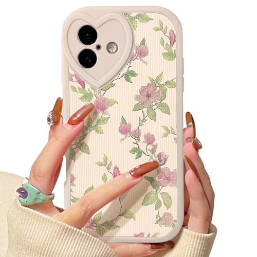 NITITOP Kompatibel mit iPhone 16 Plus Hülle Niedliches Design mit Blumen Blätter Liebevoll Gestaltet für Damen und Mädchen Weiches Silikon Stoßfestes - Blumen Blätter von NITITOP