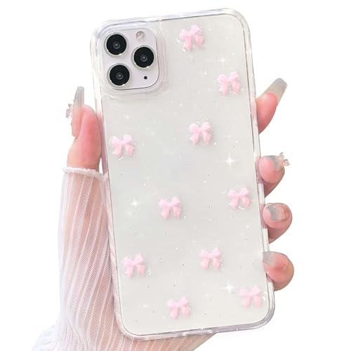 NITITOP Kompatibel mit iPhone 11 Pro Hülle Klar Transparent Cute 3D Rosa Schleife Süßes Glitzer Glitzernde Paillette Teen Girls Dünne Schutzhülle - Rosa Schleife NITITOP Kompatibel mit iPhone 11 Pro Hülle Klar Transparent Cute 3D Rosa Schleife Süßes Glitzer Glitzernde Paillette Teen Girls Dünne Schutzhülle - Rosa Schleife von NITITOP