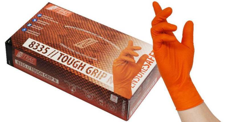 NITRAS® Einmalhandschuhe TOUGH GRIP N M orange von NITRAS®