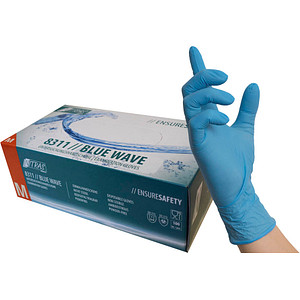 NITRAS® unisex Einmalhandschuhe BLUE WAVE blau Größe M 100 St. von NITRAS®