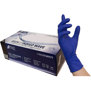 NITRAS® unisex Einmalhandschuhe INDIGO WAVE dunkelblau Größe M, 100 St. von NITRAS®