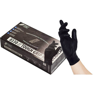 NITRAS® unisex Einmalhandschuhe TOUGH GRIP N schwarz Größe M 50 St. von NITRAS®