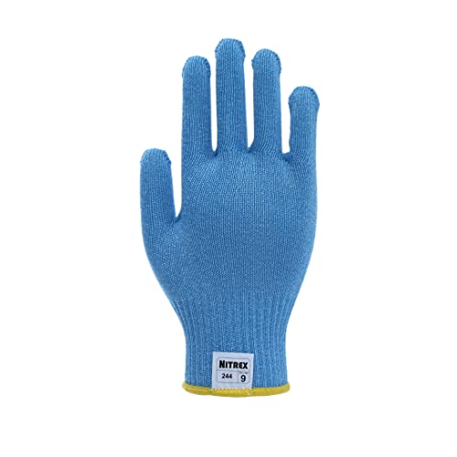 NITREX Unigloves 244-1 Stück/Handschuh - unbeschichtete, schnittfeste Handschuhe mit leichtem Innenfutter und Nitreguard-Technologie, in Blau von NITREX