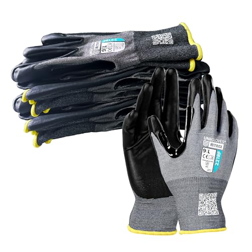 Nitrex 221RF ulltradünner, Schnittschutzhandschuh (Schnittfestigkeitslevel F) mit Nitrilschaum- Handflächenbeschichtung, Größe 7 von NITREX