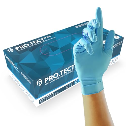 Unigloves gu0042 Premium Nitril puderfrei Handschuhe – Klein (Box 100 Stück), blau, Set 100 Stück von NITREX