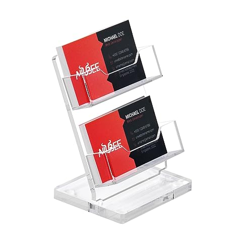 NIUBEE Acryl-Visitenkartenhalter für den Schreibtisch, 2 Ebenen, transparenter Visitenkartenständer, Visitenkarten-Display für Büroausstellung, Kapazität 130 Karten, 2 Steckplätze NIUBEE Acryl-Visitenkartenhalter für den Schreibtisch, 2 Ebenen, transparenter Visitenkartenständer, Visitenkarten-Display für Büroausstellung, Kapazität 130 Karten, 2 Steckplätze von NIUBEE