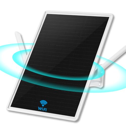 WiFi-Repeater, WiFi-Verstärker, Solarbatterie für den Außenbereich, WLAN-Repeater 100 Meter, externer WLAN-Repeater, 2,4 GHz WLAN 300 Mbit/s, ideal für große entfernte Räume (33 x 24 cm) von NIUNIUEV