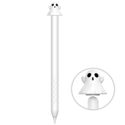 NIUTRENDZ Karikatur Apple Pencil Hülle Süßes Silikon Ärmel Haut Zubehör (Geist, Apple Pencil 2nd Generation und Apple Pencil Pro) von NIUTRENDZ