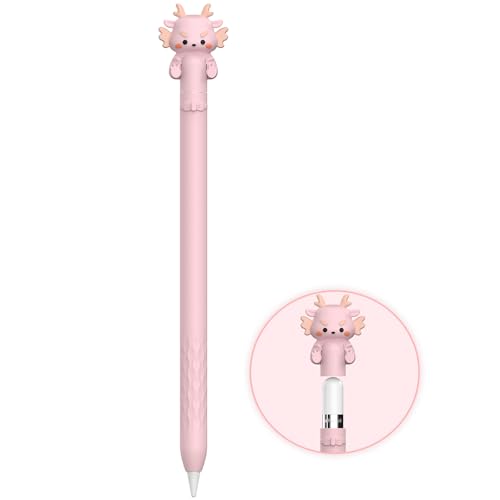 NIUTRENDZ Karikatur Apple Pencil Hülle Süßes Silikon Ärmel Haut Zubehör (Drache Rosa, Apple Pencil 2nd Generation und Apple Pencil Pro) von NIUTRENDZ