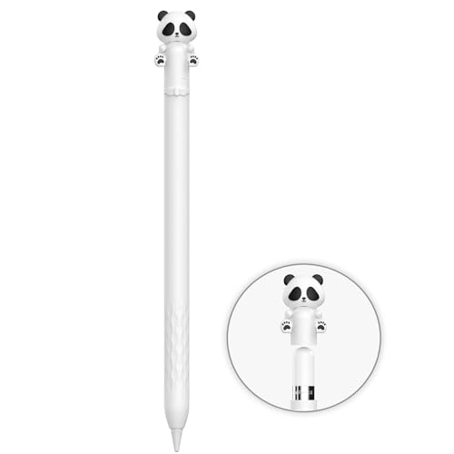 NIUTRENDZ Karikatur Apple Pencil Hülle Süßes Silikon Ärmel Haut Zubehör (Panda Weiß, Apple Pencil 1st Generation) von NIUTRENDZ