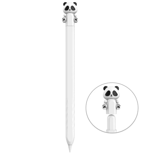 NIUTRENDZ Karikatur Apple Pencil Hülle Süßes Silikon Ärmel Haut Zubehör (Panda Weiß, Apple Pencil 2nd Generation und Apple Pencil Pro) von NIUTRENDZ