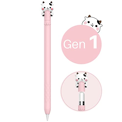 NIUTRENDZ Karikatur Apple Pencil Hülle Süßes Silikon Ärmel Haut Zubehör (Rosa, Apple Pencil 1st Generation) von NIUTRENDZ