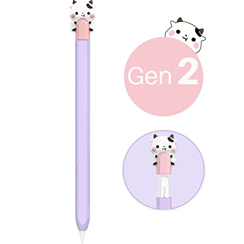 NIUTRENDZ Karikatur Apple Pencil Hülle Süßes Silikon Ärmel Haut Zubehör (Lila, Apple Pencil 2nd Generation und Apple Pencil Pro) von NIUTRENDZ