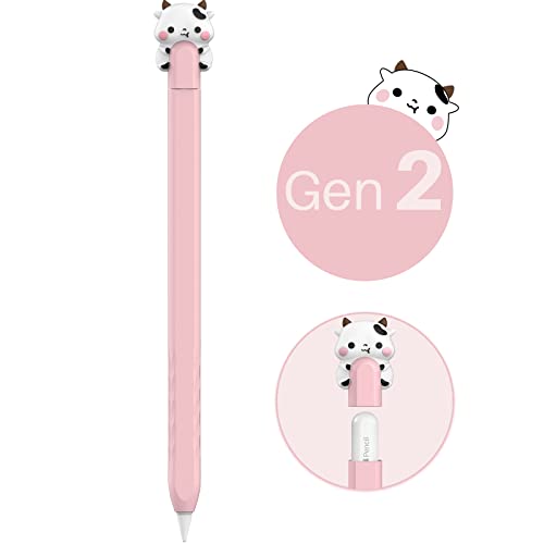NIUTRENDZ Karikatur Apple Pencil Hülle Süßes Silikon Ärmel Haut Zubehör Kompatibel mit Apple Pencil 2nd Generation (Rosa) von NIUTRENDZ