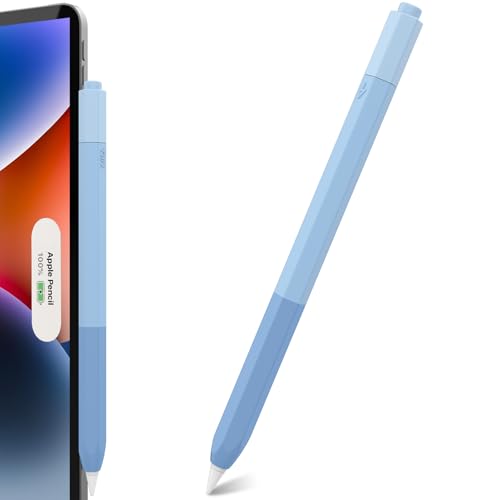 NIUTRENDZ Klassische Schutzhülle für Apple Pencil 2. Generation & Apple Pencil Pro Farbverlauf Silikon Anti-Rutsch Case Apple Pencil Zubehör (Blau) von NIUTRENDZ