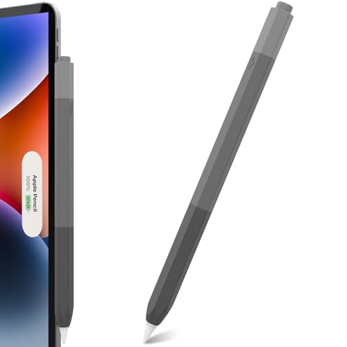 NIUTRENDZ Klassische Schutzhülle für Apple Pencil 2. Generation & Apple Pencil Pro Farbverlauf Silikon Anti-Rutsch Case Apple Pencil Zubehör (Grau) von NIUTRENDZ