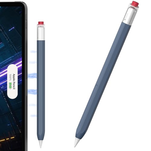 NIUTRENDZ Klassische sechseckige Schutzhülle, kompatibel mit Apple Pencil 2. Generation und Apple Pencil Pro, unterstützt magnetisches Laden und Doppeltippen (Mitternachtsblau) von NIUTRENDZ