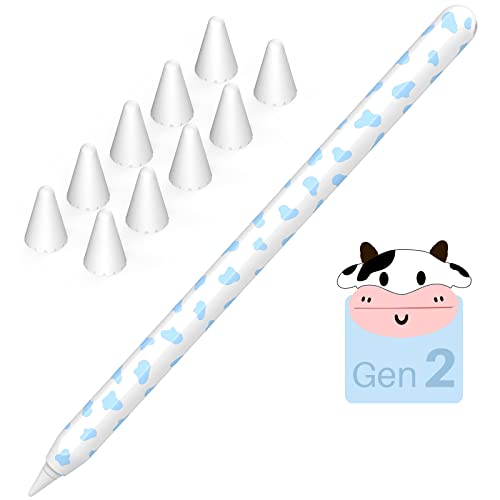 NIUTRENDZ Kuh-Hülle für Apple Pencil 2. Generation & Apple Pencil Pro Schutzhülle Silikon Ipad Pencil Case Apple Pencil Zubehör Apple Pencil Deckel (Apple Pencil 2nd & Apple Pencil Pro, Blau) von NIUTRENDZ
