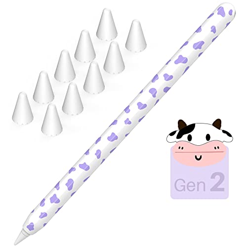 NIUTRENDZ Kuh-Hülle für Apple Pencil 2. Generation & Apple Pencil Pro Schutzhülle Silikon Ipad Pencil Case Apple Pencil Zubehör Apple Pencil Deckel (Apple Pencil 2nd & Apple Pencil Pro, Lila) von NIUTRENDZ